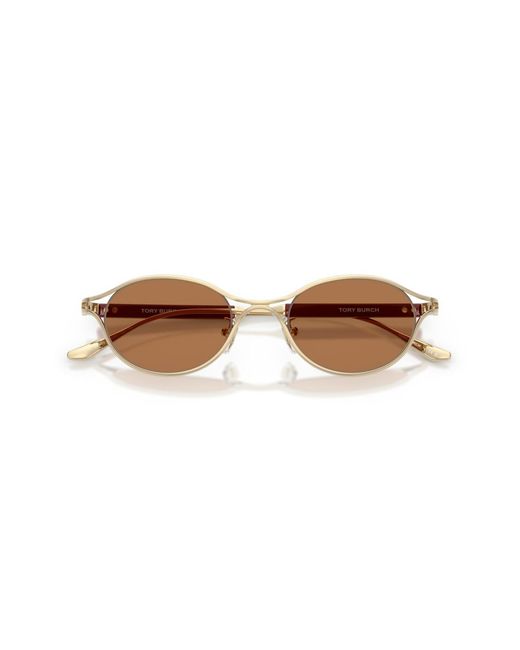 Tory Burch White Oval Sunglasses