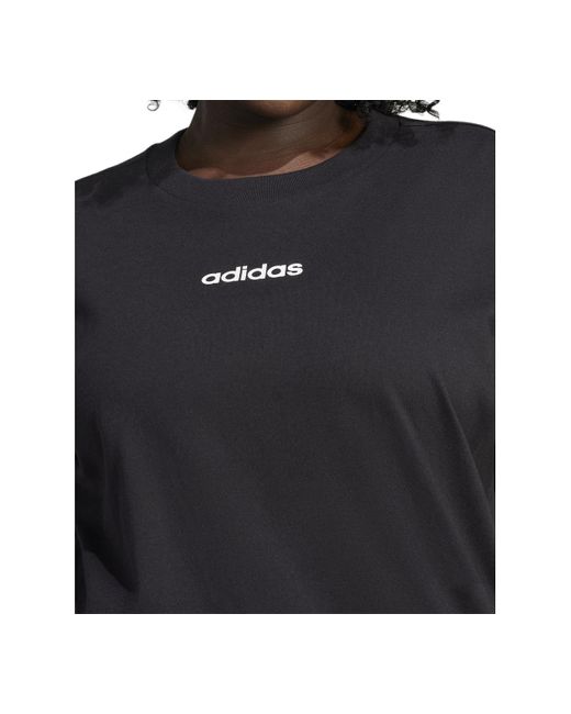 Adidas Black Plus Size Cotton The Essentials Crewneck T-shirt