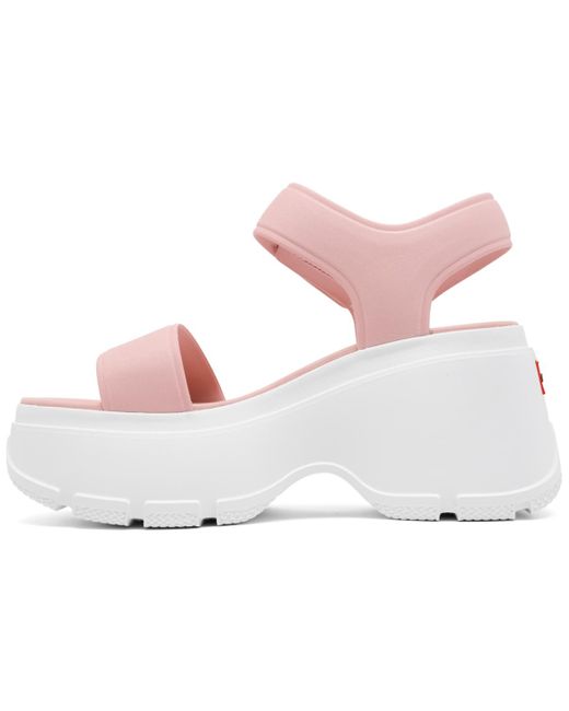Hunter Pink Abel Square Toe Wedge Casual Sandals From Finish Line