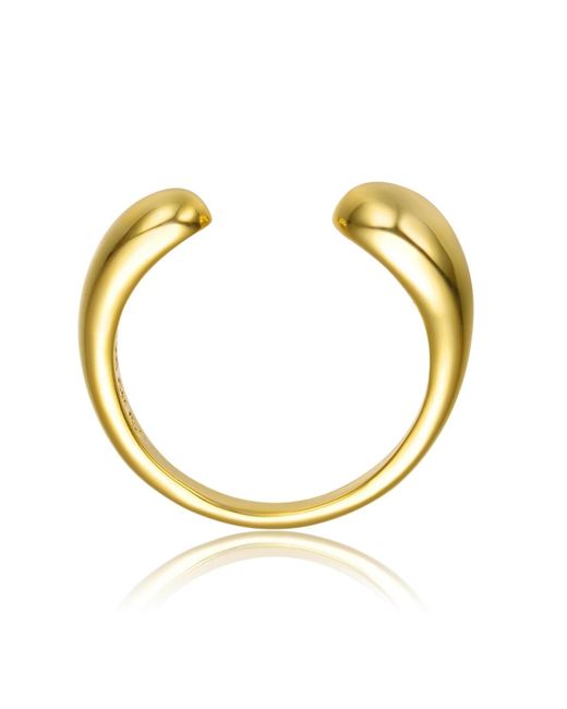 Rachel Glauber Metallic 14k Plated Modern Open Ring