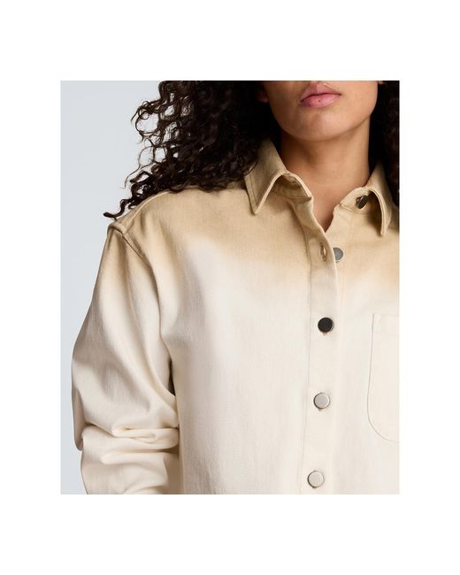 Kenneth Cole Natural Oversized Cropped Shacket