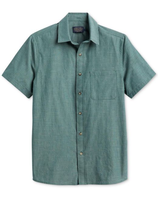 Pendleton Green Colfax Chambray Short Sleeve Button-front Shirt for men