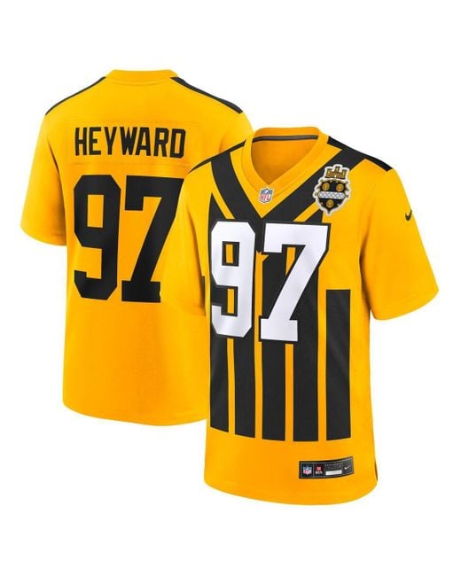 Nike Yellow Cameron Heyward Pittsburgh Steelers Alternate 1933 Throwback Game Jersey for men