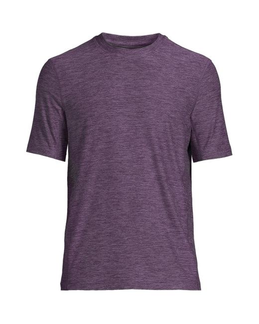 Lands' End Purple Short Sleeve Performance Social Active T-shirt for men