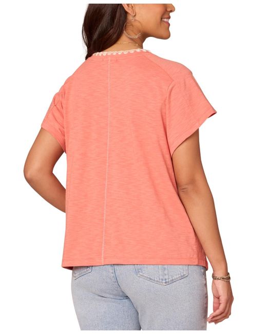 Democracy Embroidered-pocket Short-sleeve T-shirt