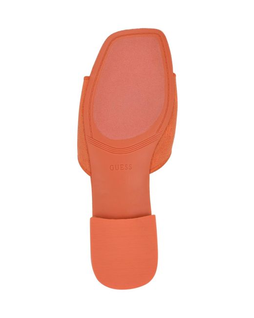 Guess Orange Tarishae One Band Quattro-g Slip On Flat Sandals