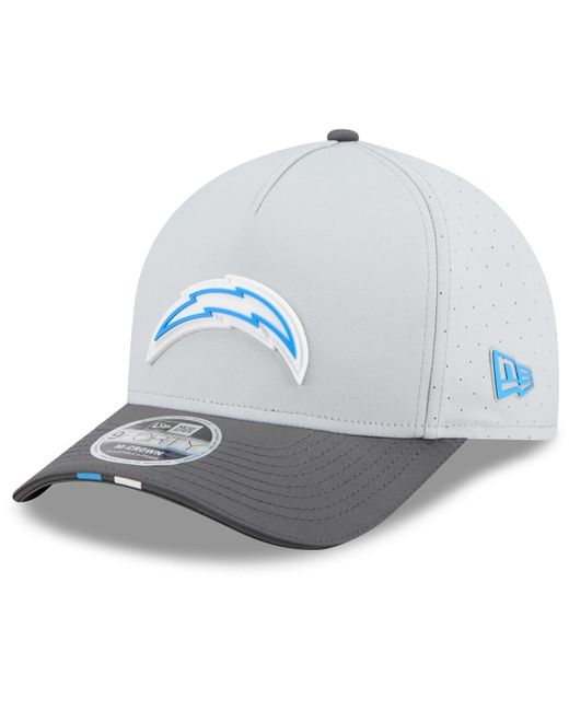 KTZ Blue Gray/graphite Los Angeles Chargers 2025 Nfl Training Camp A-frame 9forty Adjustable Hat for men