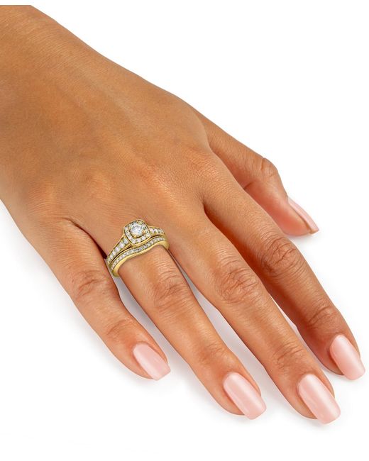 Macy's Metallic Diamond Halo 2-pc. Bridal Set (1-1/5 Ct. T.w.