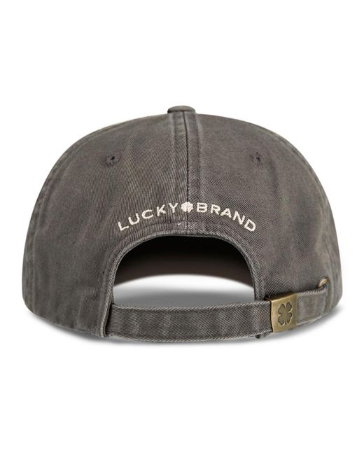 Lucky Brand Gray Clover Baseball Hat
