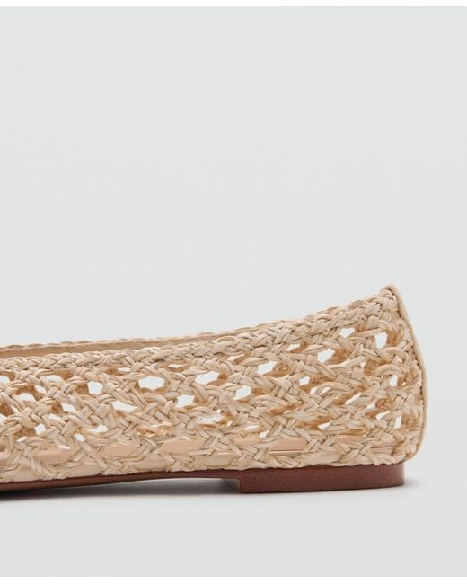 Mango Natural Braided Ballet Flats