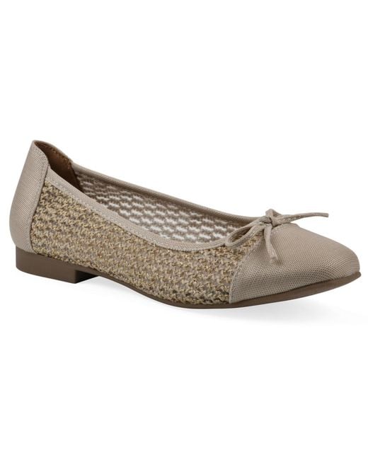 White Mountain Gray Boco Round Toe Ballet Flats