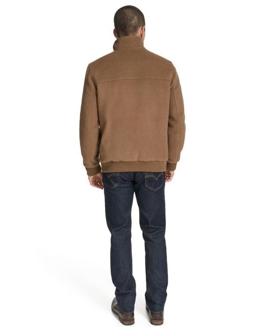 Cole Haan Brown Stand-collar Long-sleeve Bomber Jacket for men