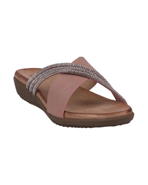 Gc Shoes Brown Iris Embellished Asymmetrical Flat Sandals