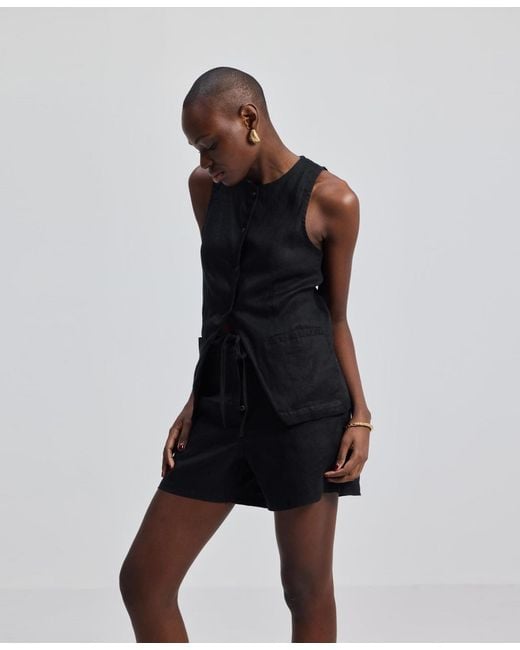 REISTOR Black Hemp Vest Jacket