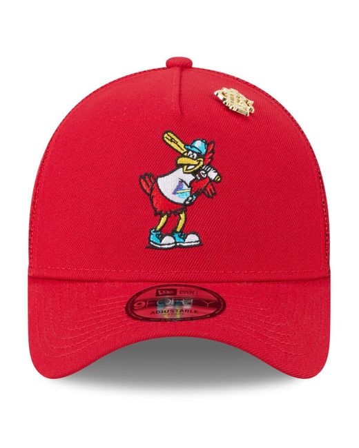 KTZ Red St. Louis Cardinals 2025 Big League Chew A-frame 9forty Adjustable Trucker Hat for men