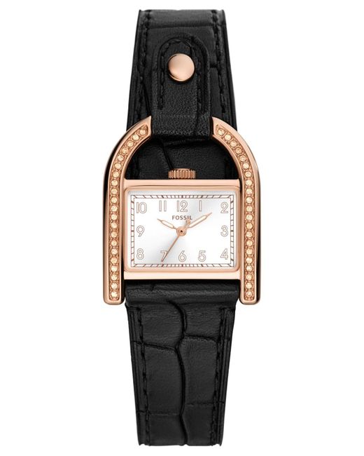 Fossil Harwell Quartz Black Leather Strap Watch, 28mm Lyst