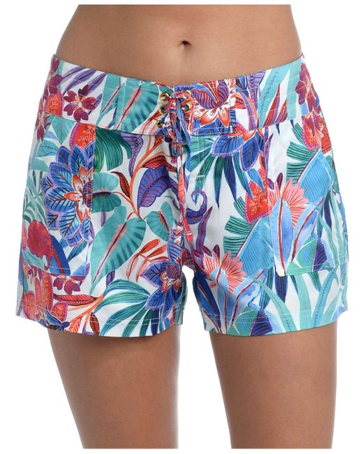 La Blanca Synthetic Tropics Drawstring Board Shorts Cover-up in Blue - Lyst