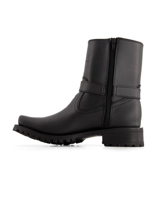 Forastero Black Leather Biker Boots for men