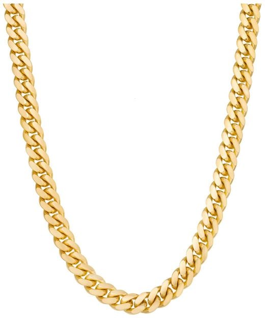 Italian Gold Metallic Solid Cuban Link 22" Chain Necklace for men