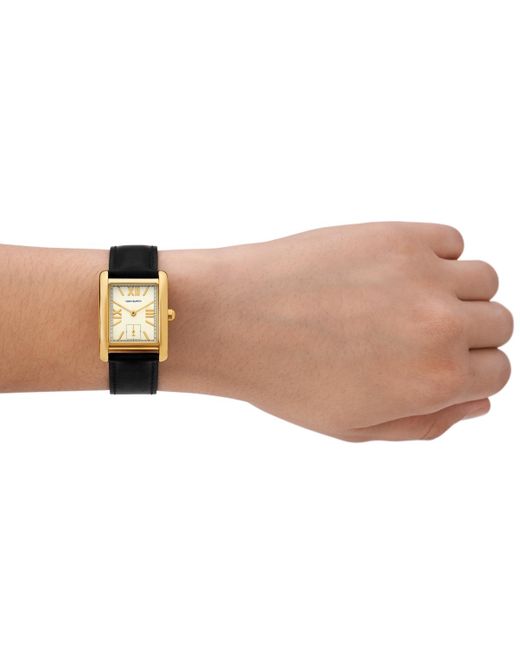 Tory Burch Black The Eleanor Leather Strap Watch