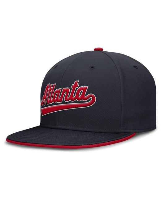 Nike Blue Atlanta Braves True Performance Fitted Hat for men