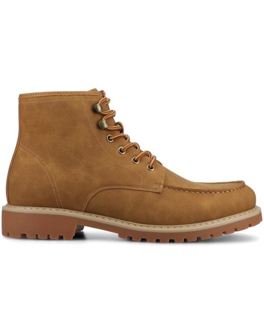 Vance Co. Brown Zeus Round Toe Boots for men