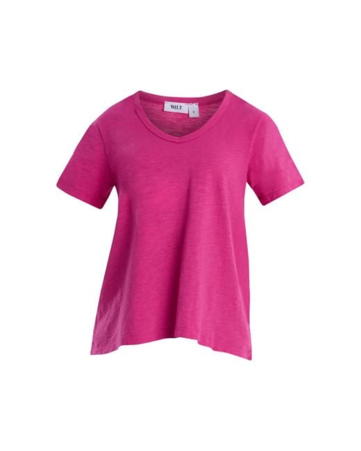 Wilt Pink Clothing Ruched Sleeve Tee