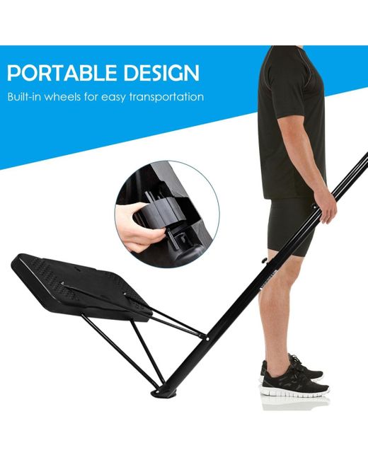SUGIFT White 43 Inch Indoor Outdoor Height Adjustable Basketball Hoop