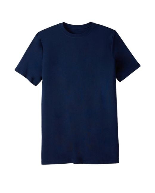 Kingsize Blue Big & Tall No Sweat Longer-length Short Sleeve Crewneck Tee for men