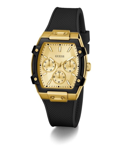 Guess Metallic Black Multi-function Watch