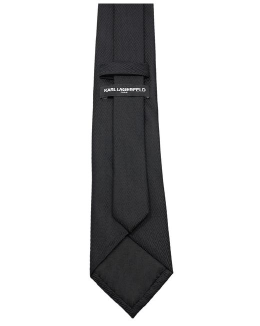 Karl Lagerfeld Black Chevron Pattern Classic Tie for men