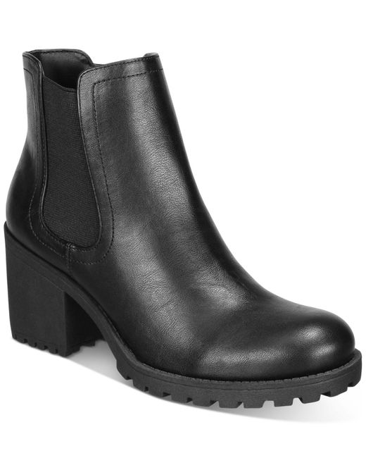 Sun & Stone Morghan Lug Sole Block-heel Booties, Created For Macy's in Black | Lyst Canada
