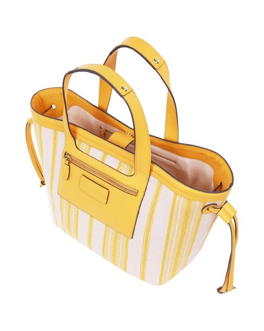 Tommy Bahama Yellow Canvas Stripe Large Tote