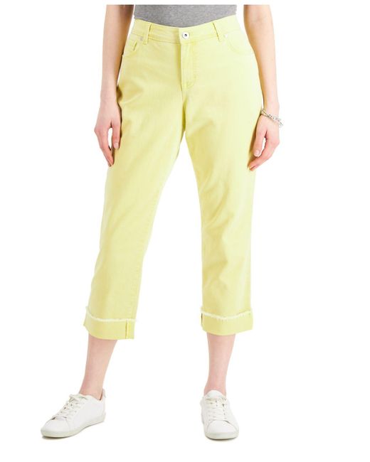 Denim Curvy Cuffed Capri Jeans, Created 