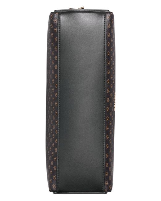 Calvin Klein Gray Mandy Mini Signature Top Zipper Shoulder Bag