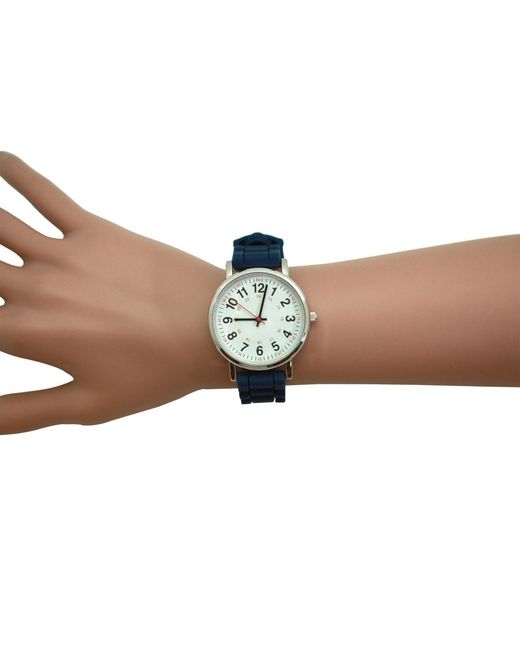 Olivia Pratt Gray Solid Silicone Bold Numbers Watch