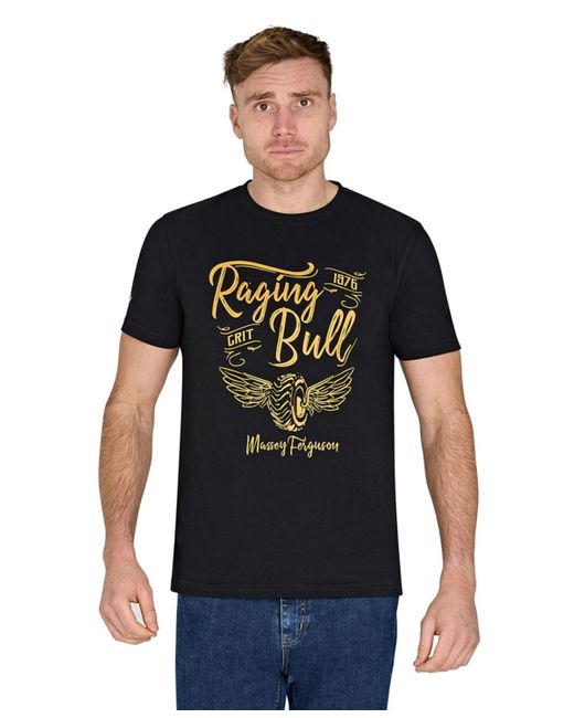 Raging Bull Black Mf Wings Print T-shirt for men