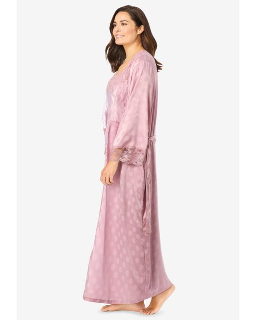 Amoureuse Pink Plus Size The Luxe Satin Long Peignoir Set