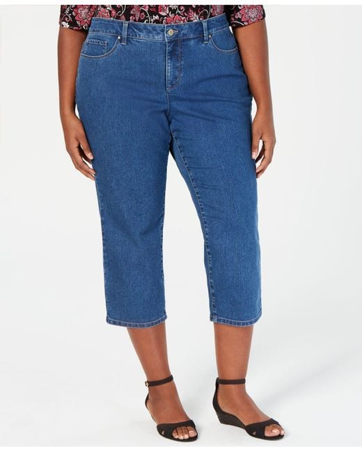 Charter Club Blue Plus Size Capri Jeans, Created For Macy's