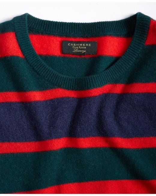Club Room Printed Stripe Cashmere Crewneck Sweater in Red for Men Lyst