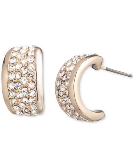 Givenchy Metallic Silver-tone Small Pave huggie Hoop Earrings