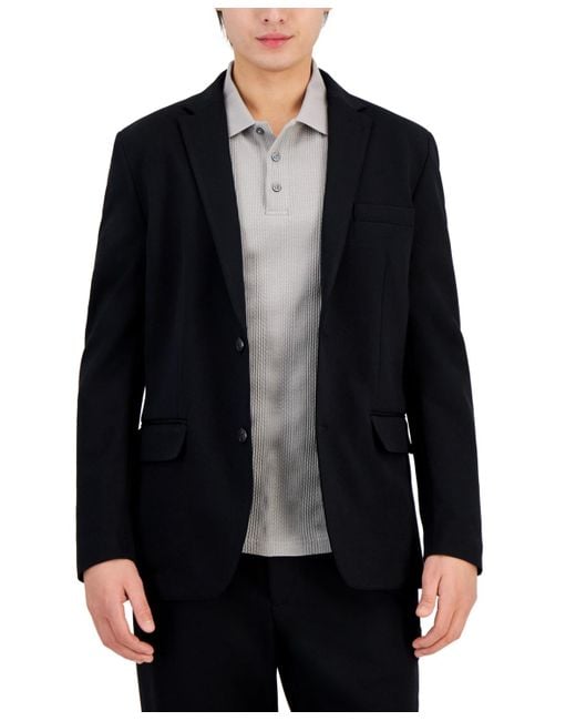 Alfani Black Modern Knit Suit Jacket for men