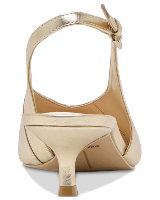 Dolce Vita White Alenna Kitten-heel Slingback Pointed Toe Pumps