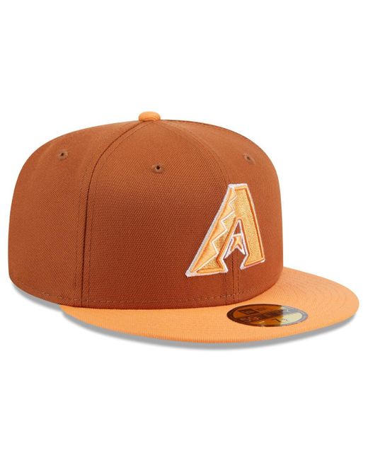 KTZ Brown/orange Arizona Diamondbacks Spring Color Basic Two-tone 59fifty Fitted Hat for men