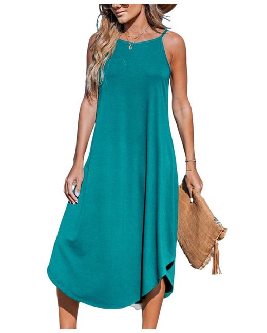 CUPSHE Blue Cami Midi Cover Up Dress