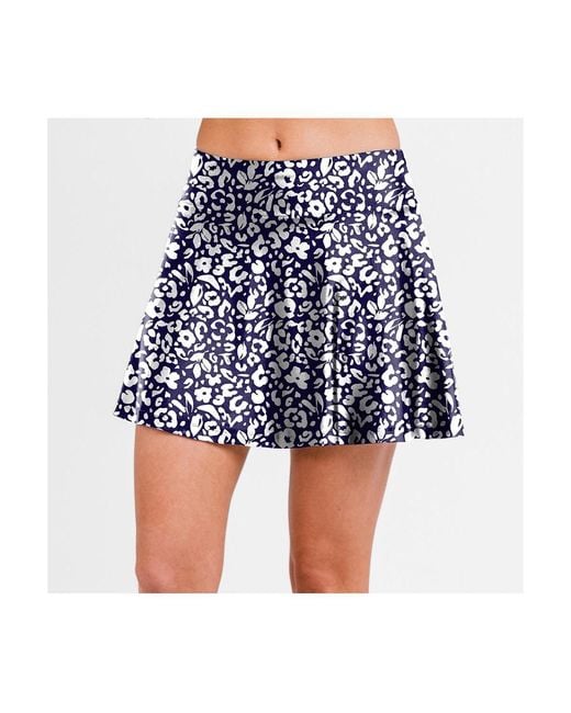 Calypsa Blue Flowy Swim Skirt With Attached Shorts