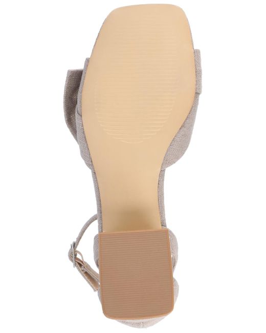 Journee Collection Gray Zevi Bow Detail Block Heel Sandals