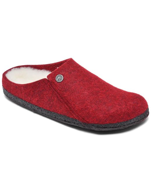 Birkenstock Wool Zermatt Clog Slippers From Finish Line in Red - Lyst