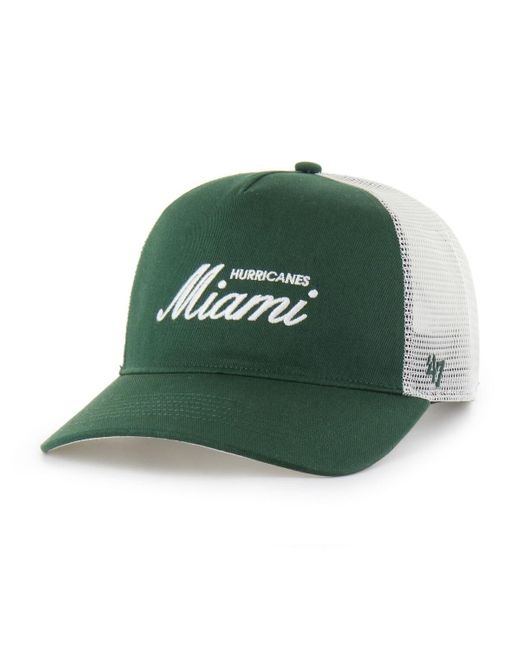 '47 Green And Miami Hurricanes Contemporary Basics Foundation Trucker Hitch Adjustable Hat