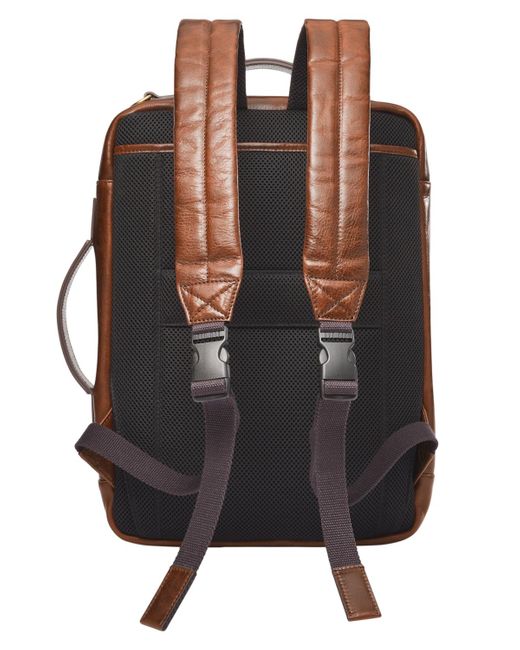 Fossil Brown Buckner Leather Convertible Backpack for men